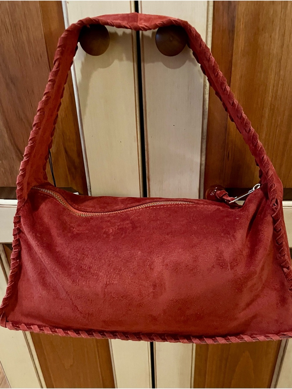 Cheval Made in Italy Rust/Brown Suede Shoulder Bag - Picture 4 of 7